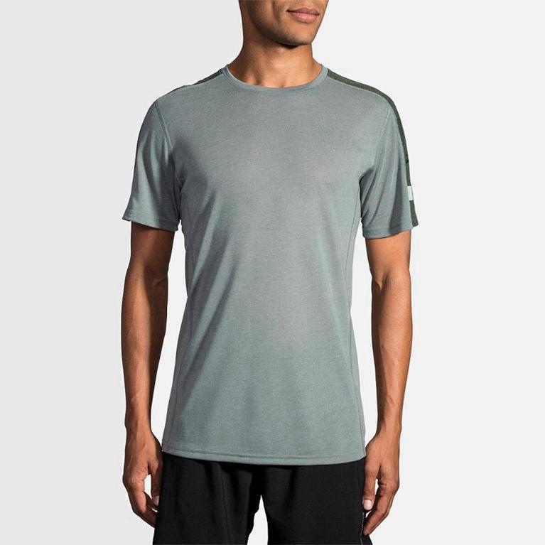 Brooks Distance - Camisetas Manga Corta Hombre - Gris (QONB-37429)